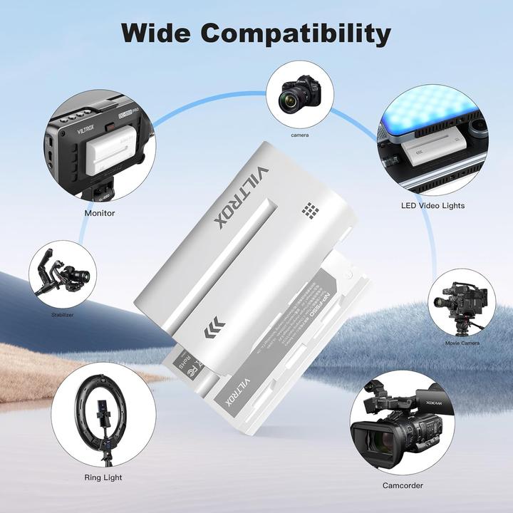 Actual product image Viltrox NP F550 Battery 2200mah with USB C Charging Port (Rechargeable battery)