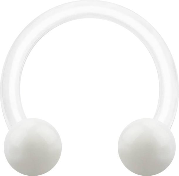 Produktbild Star Piercing Micro Circular Barbell weiss mit zwei Kugeln (Acryl, ohne Messing)