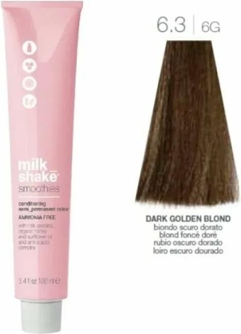 Actual product image Milk_Shake Smoothies 6.3 Semi-Perm Hair Colour 3.4oz 6G Dark Golden Brown (6G Dark Golden Brown)