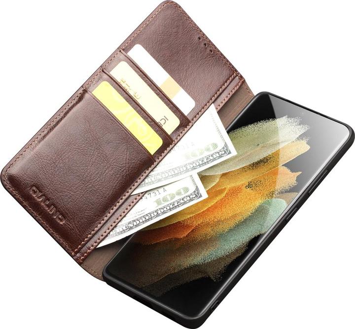 Actual product image QiAlino Fourre Flip cuir véritable (Samsung Galaxy S22 Ultra)