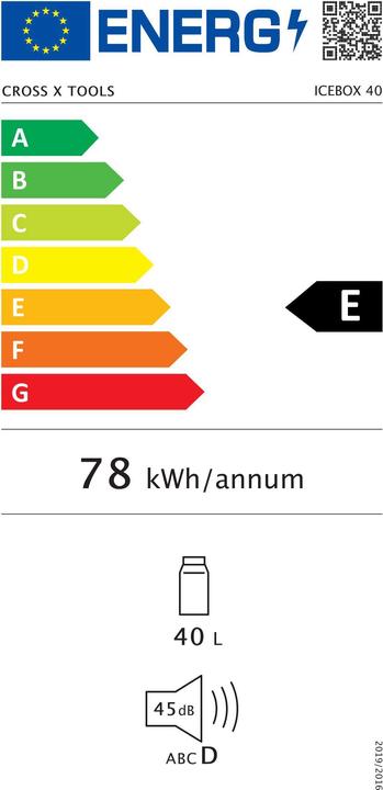 Energie-Label CrossTools Kühlbox (40 l)