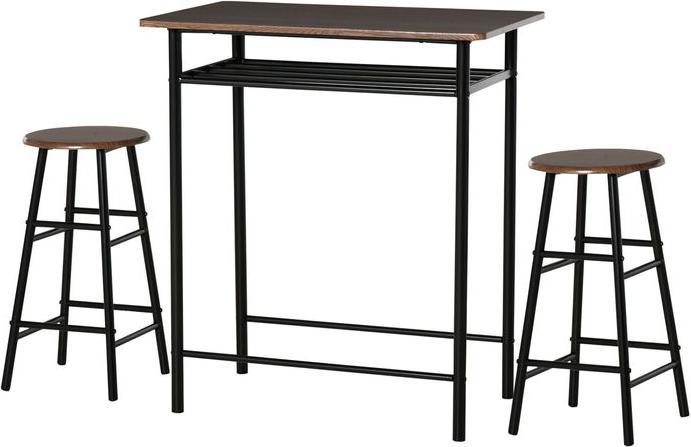 Actual product image Swisshandel24 Bartisch Set 3-teilig Esstisch mit 2 Barhocker Essgruppe Küchentisch und Stühle