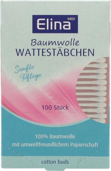Elina Wattestäbchen 100er Papierin Papierdose