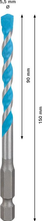 Actual product image Bosch Professional Zubehör EXPERT HEX-9 MultiConstruction drill, 5.5 x 90 x 150 mm (5.50 millimetres)