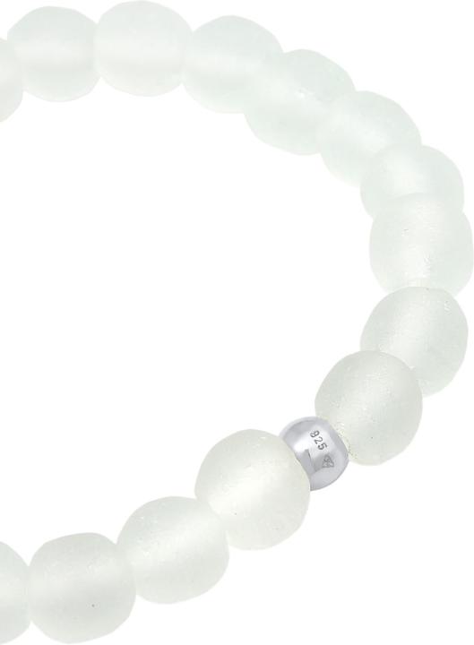 Immagine prodotto Elli Bracciale perle di vetro bianco opaco Argento 925 (16 cm, Vetro, Argento 925, Plastico, Nessuna pietra preziosa)