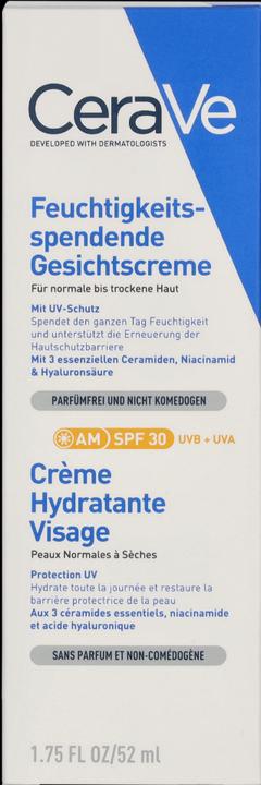 Label énergétique CeraVe Feuchtigkeitsspendende Gesichtscreme SPF30, 52 ml (52 ml, Crème de jour, SPF 30)