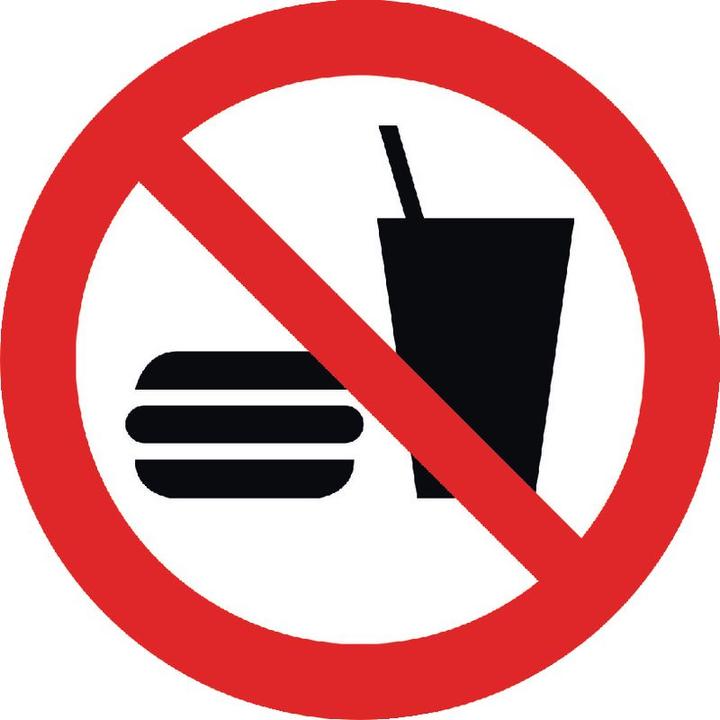 BRW Verbotsschild Essen und Trinken verboten - Ø 10 cm