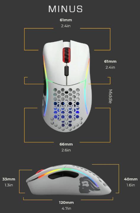 Actual product image Glorious PC Gaming Race Gaming mouse model D Minus (matt white) (Cable)