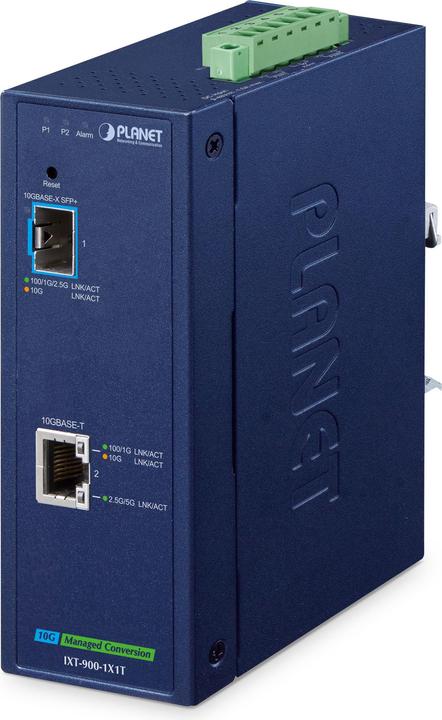 Actual product image Planet Industrial 1-Port SFP+ + 1-Port GE Media Converter IX
