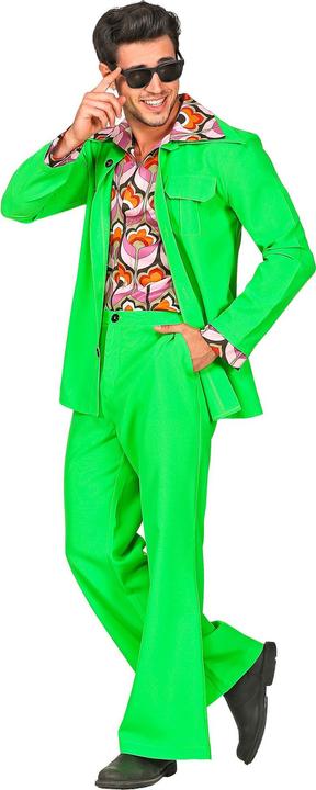 Image du produit Widmann Costume style disco des années 70 avec chemise et pantalon Vert (M)