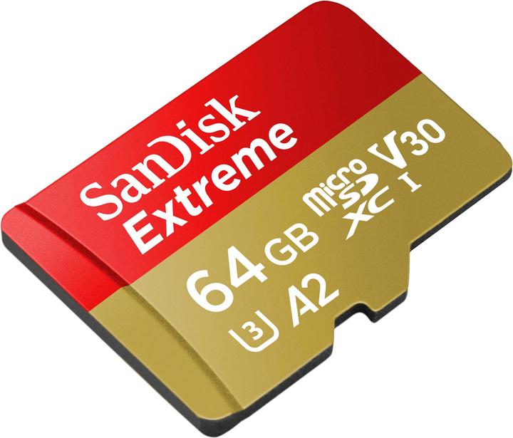 Produktbild SanDisk DUPLIKATE_Extreme microSD A2 inkl. SD-Adapter (64 GB, microSDXC, U3, UHS-I)