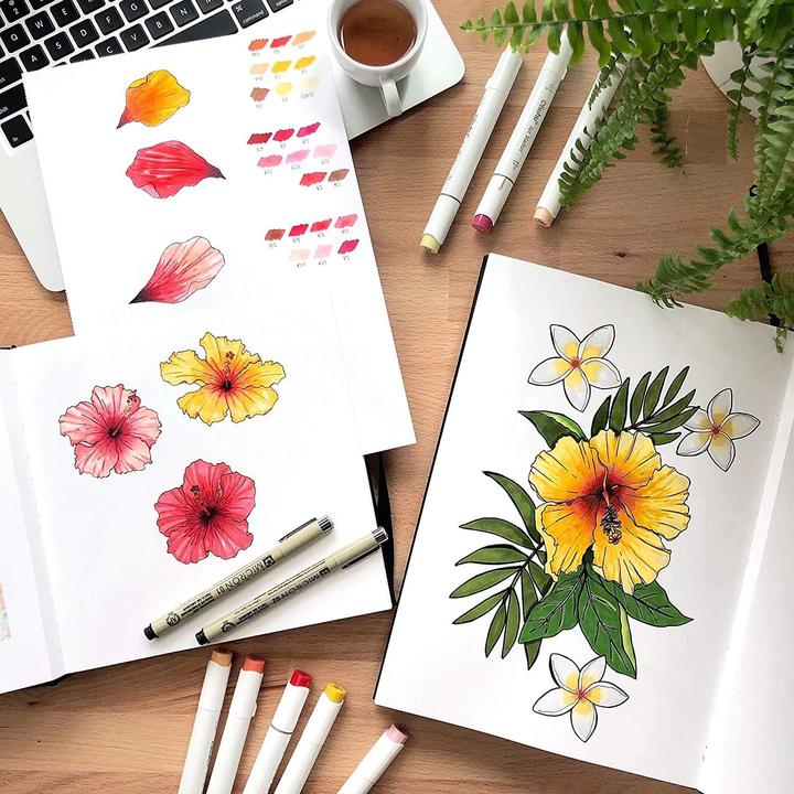 Produktbild Ohuhu Kunst-Skizzenbuch, 2er Pack, 70 Blatt (21 x 21 cm, 21 x 29.7 cm, Blanko, Weicher Einband)
