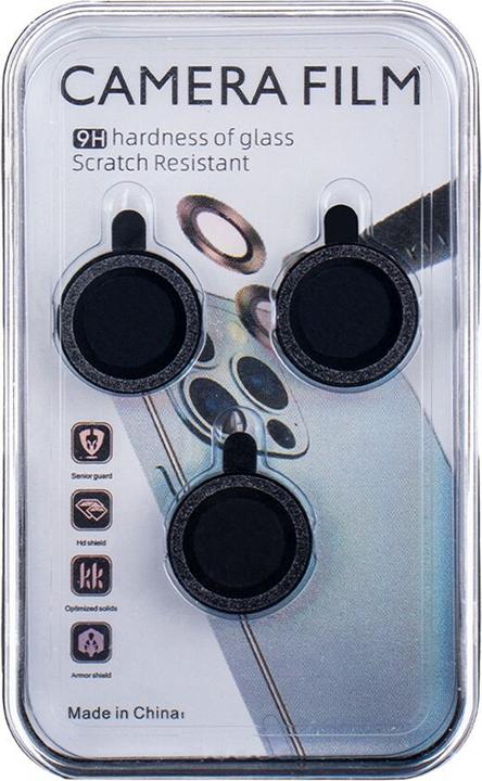 Actual product image OEM Set of lens glasses for iPhone 14 6,1" black glitter (2 pcs)
