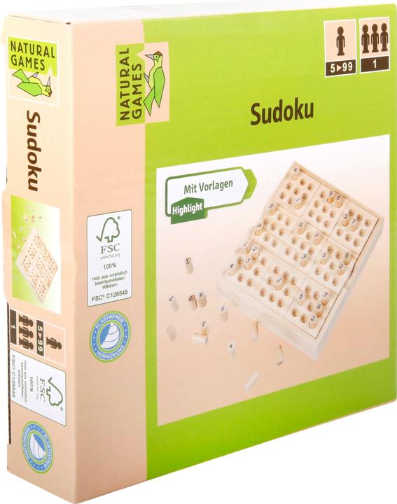 Actual product image Natural games NG Sudoku 14x14x2,5cm (French, German, English, Italian)