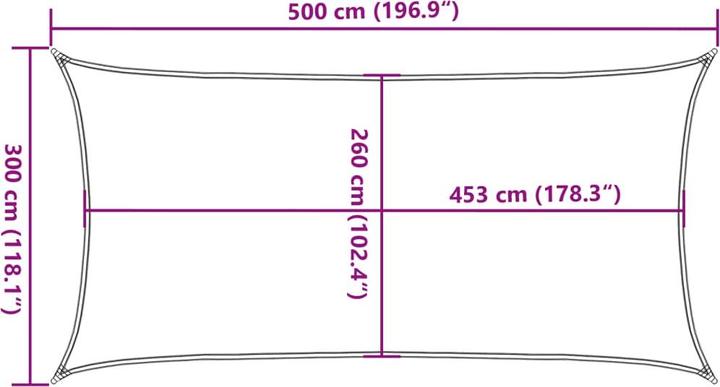 Immagine prodotto VidaXL Sonnensegel farbe 100% Polyester Oxford (5 x 3 m)