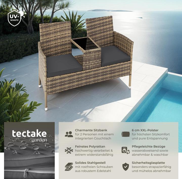 Immagine prodotto tectake Panchina da giardino in rattan