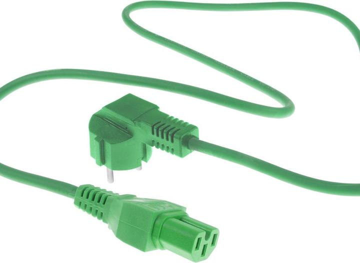 Image du produit Cordon d'alimentation connecteur CEE 7/7 mâle (angle) - C15 vert 1.5 m (1.50 m)