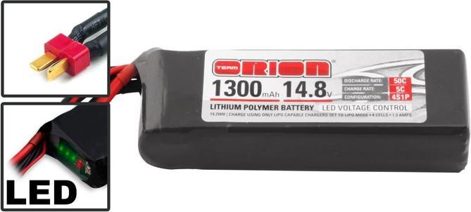 Produktbild Team Orion LiPo 1300 4S 14,8V 50C Dean's (14.80 V, 1300 mAh)