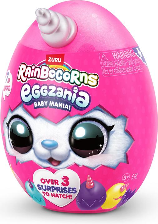 Actual product image Zuru RAINBOCORNS-EGGZANIA-PLUSH SOFT MINI,S1,SHRINK WRAP,TQ,12PC