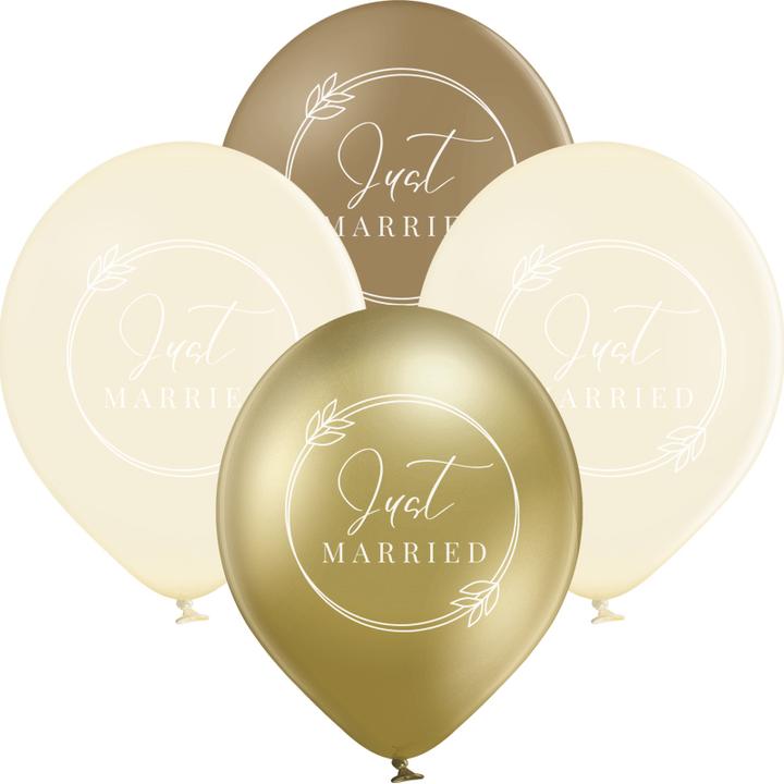 Actual product image bonacker ballonversand Just Married balloons Boho champagne - premium quality made from natural rubber (25 x)