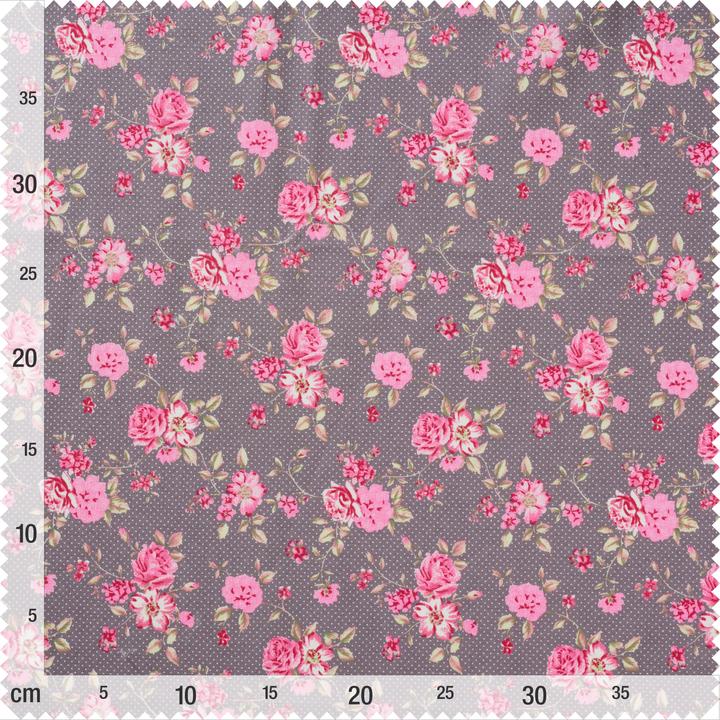 Immagine prodotto Westfalenstoffe Tessuto di cotone "Rosenborg" rosa/taupe, largo 150 cm, al metro