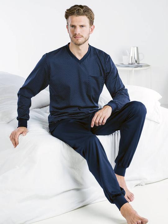 Actual product image ISA Bodywear Pyjama long, v-neck, cuffs (M)