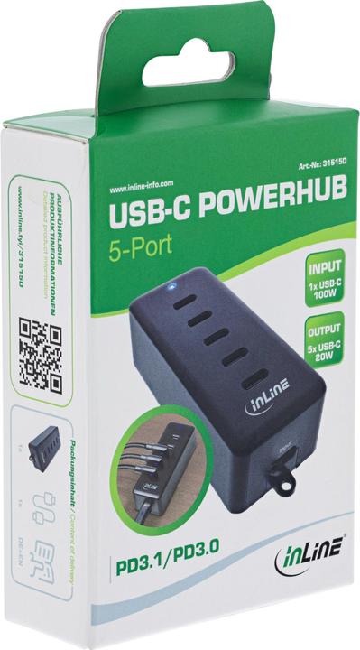 Immagine prodotto InLine Estensione USB-C, 5 porte, 100W (100 W)
