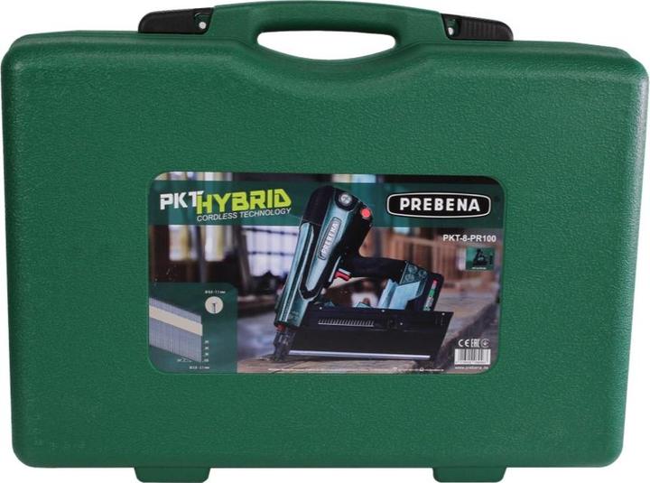 Immagine prodotto Prebena PKT-8-PR100 Chiodatrice ibrida a batteria 18 V 65 - 100 mm solo + custodia - senza batteria, senza