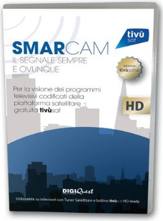 Actual product image TivuSat HD module with TivuSat smart card, various Italian channels (Nagravision, CI module, Smart card)