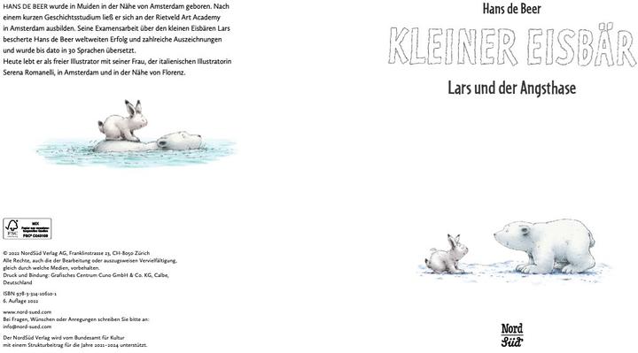 Actual product image Kleiner Eisbär - Lars und der Angsthase (German, Hans de Beer, 2022)