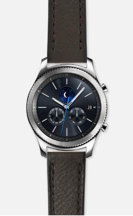 Actual product image Strap Studio Leather Classic Dark Brown (22 mm, Leather, Gear S3 Frontier, Gear S3 Classic)