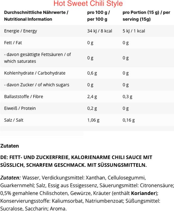 Nährwerte und Zutaten Inlead Classic Sauce (350 g)