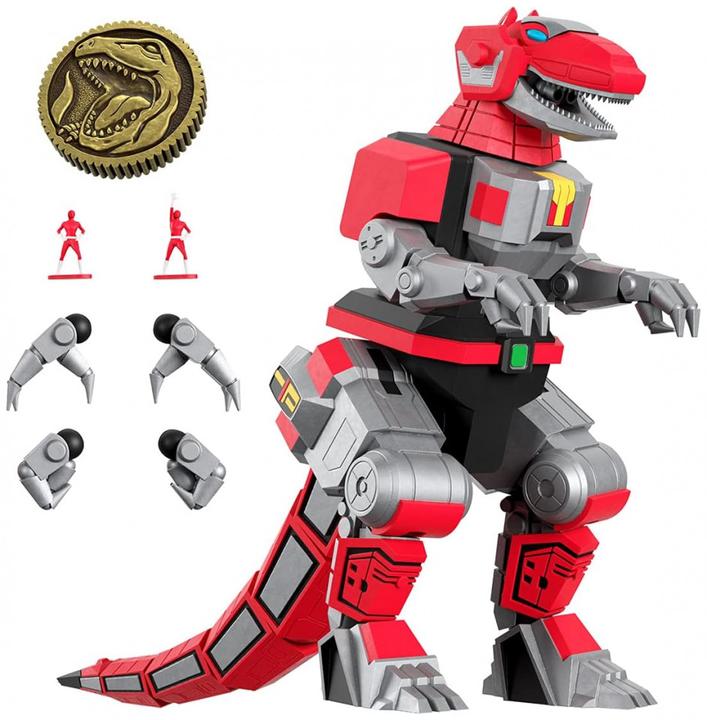 Actual product image Super7 Mighty Morphin Power Rangers figurine Ultimates Tyrannosaurus Dinozord 20 cm