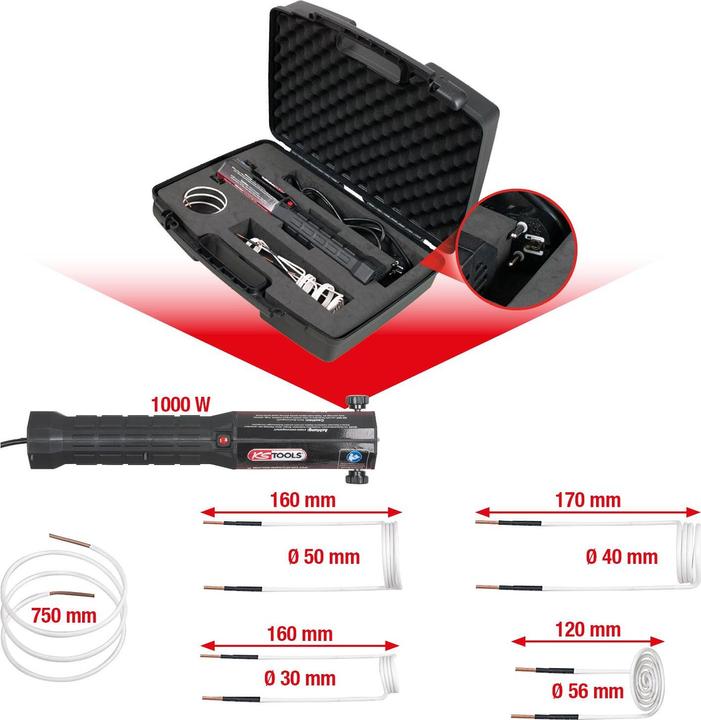 Actual product image KS Tools Induction heating gun set, 6 pcs.