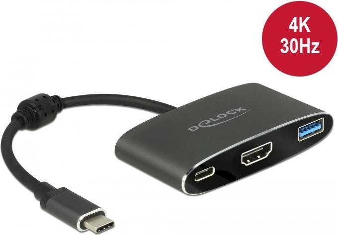Image du produit Delock Adaptateur d'écran USB type-C vers HDMI/USB3 & PD (USB-C, USB 3.0, HDMI, 16 cm)