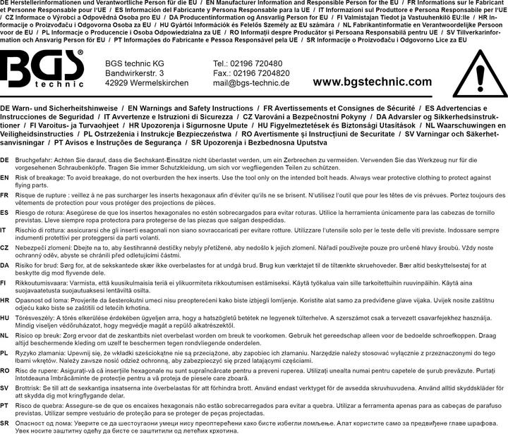 Produktbild BGS Steckschlüssel-Einsatz Sechskant Antrieb Innenvierkant 20 mm (3/4") SW 44 mm (44 mm)