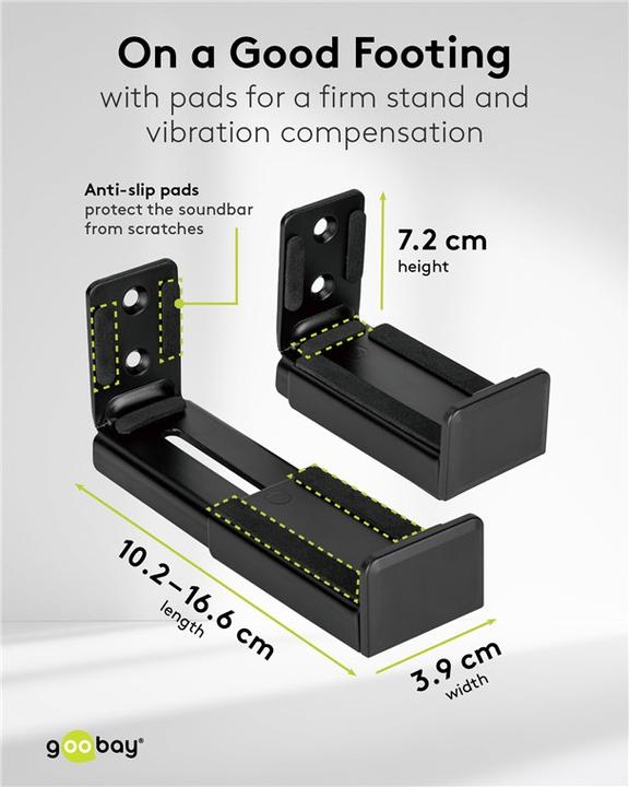 Actual product image Goobay Universal soundbar wall mount (1 pcs., Wall installation, Not movable)