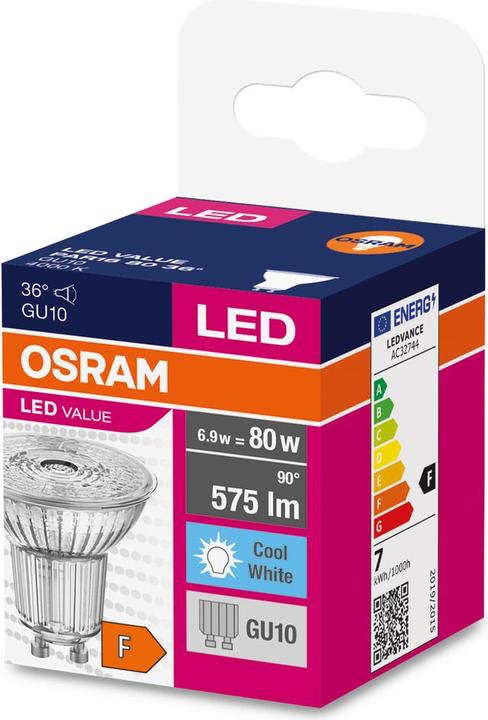 Actual product image Osram LED Spot Value (GU10, 6.90 W, 575 lm, 1 x, F)
