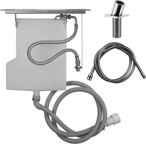 Actual product image Gessi Rilievo Securflex hose grommet for mounting tile bench, with shower hose, 59170
