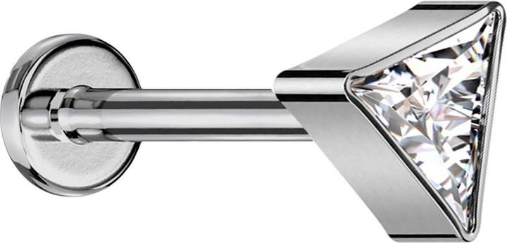 Produktbild Star Piercing Micro Labret Innengewinde silber dreieck silber Kristall silber (ohne Messing, Titan G23)