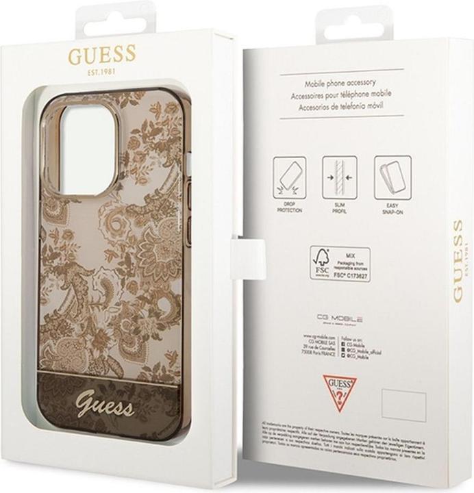Immagine prodotto Guess GUHCP14XHGPLHC Custodia rigida iPhone 14 Pro Max 6,7" ocra Collezione Porcelain (Apple iPhone 14 Pro Max)