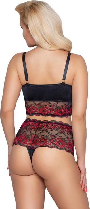 Produktbild Cottelli Collection BH und Slip schwarz/rot XL (XL)
