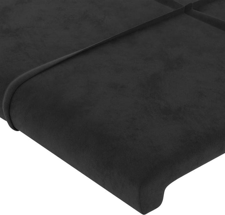 Produktbild VidaXL Kopfteil mit Ohren Schwarz 203x16x78/88 cm Samt,Farbe (203 x 16 x 88 cm)