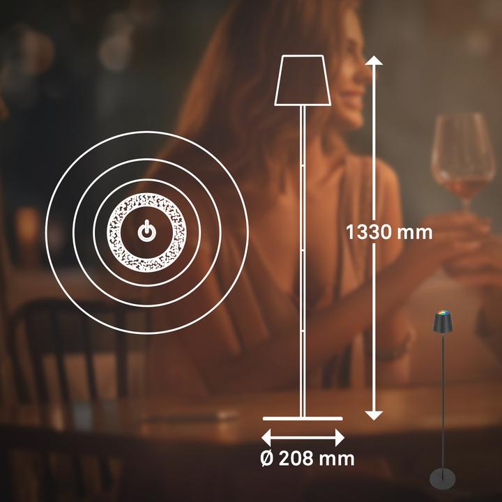 Produktbild Briloner RGB/W Accu floor lamp, IP44, anthracite