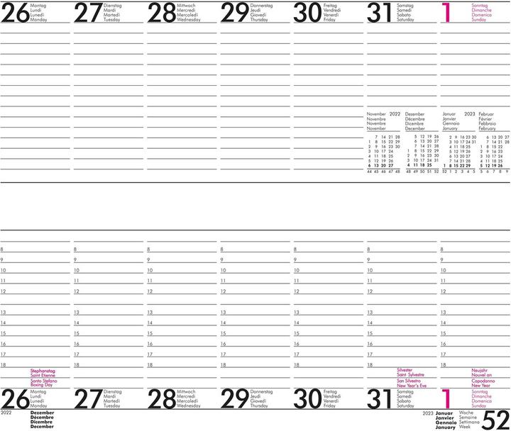 Actual product image BüroLine Weekly planner 890712 D/F/I/E, 2023 (Quadrate, No binding, German, English, French, Italian)