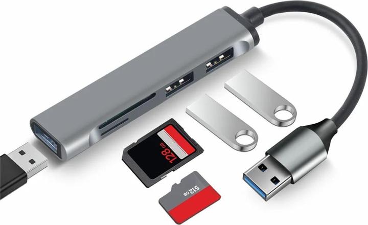 Actual product image PowerGuard USB-C OTG Hub 3-Fach USB 3.0 SD MicroSD Karten Slot Cardreader (USB-A)