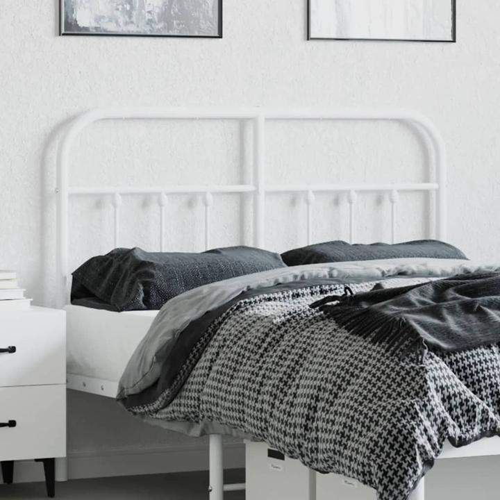 Produktbild VidaXL Kopfteil Metall Weiss 120 cm, Farbe: Weiss, Material (125 x 3 x 100 cm)