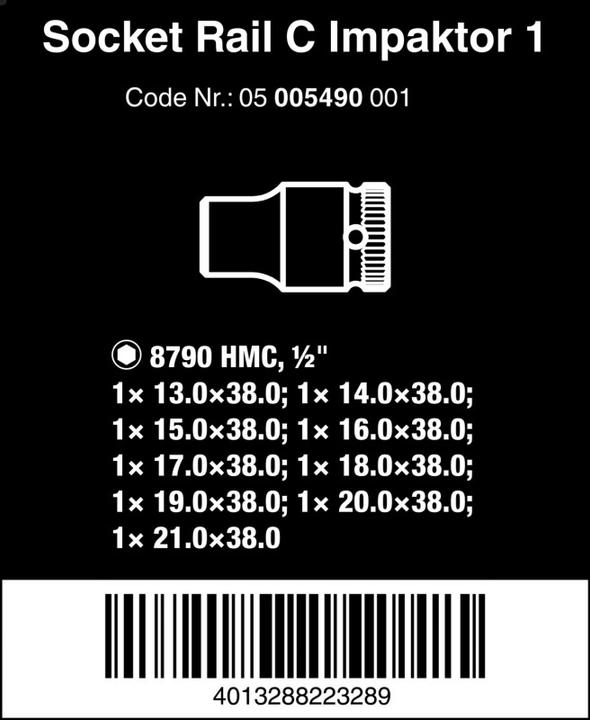 Actual product image Wera Socket Rail C Impaktor 1