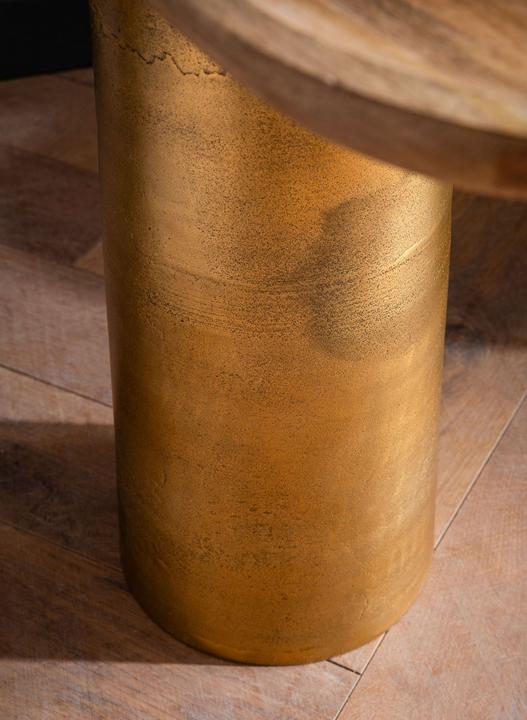 Immagine prodotto FineBuy Beistelltisch Anstelltisch Massivholz Metall 50x30 cm Wohnzimmertisch