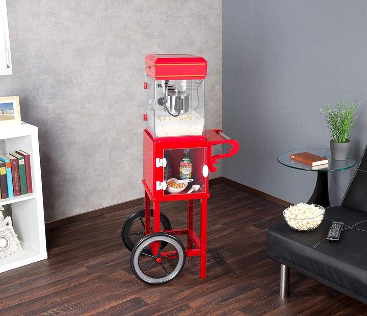 Image du produit Rosenstein & Söhne Machine à pop-corn professionnelle "Cinema" avec chariot en design rétro